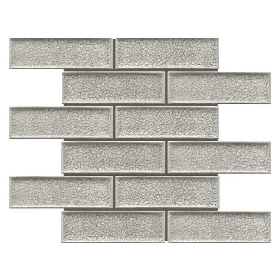 Maniscalco Stone Venetian 11.5" x 11.7" Polished Porcelain Glass 2x6" Interlock Crackle Mosaic