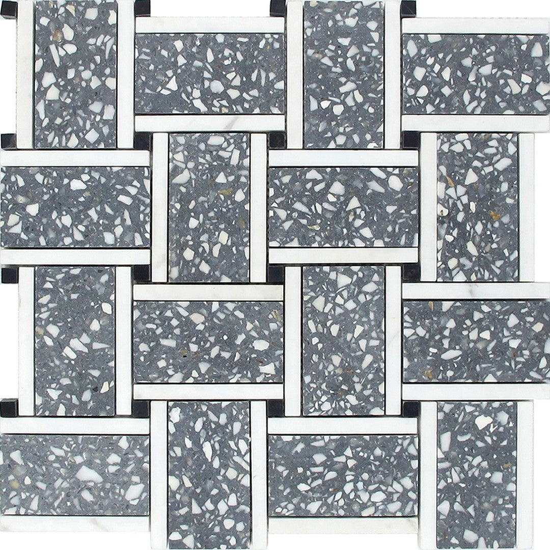 MiR Veneziana 12.1" x 12.1" Honed Natural Stone Basketweave Mosaic