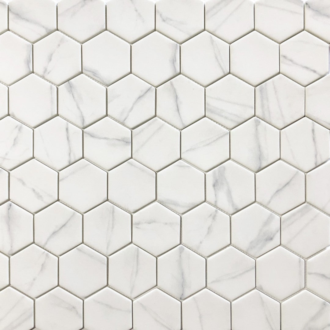 Ottimo-Verona-11-x-13-Matte-Glass-Hexagon-Mosaic-Calacatta