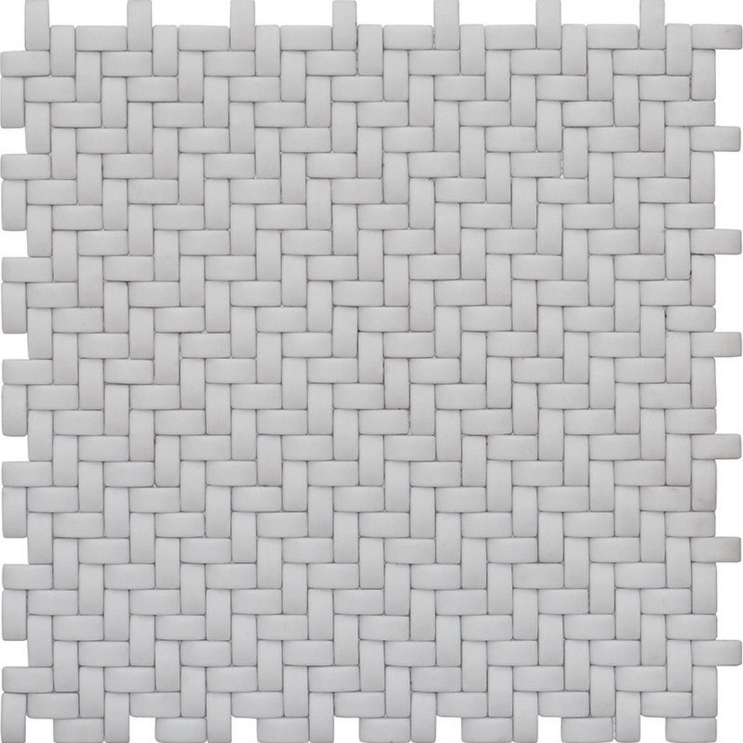MiR Verre 11.7" x 11.8" Matte Glass 0.45x0.9" Basketweave Mosaic