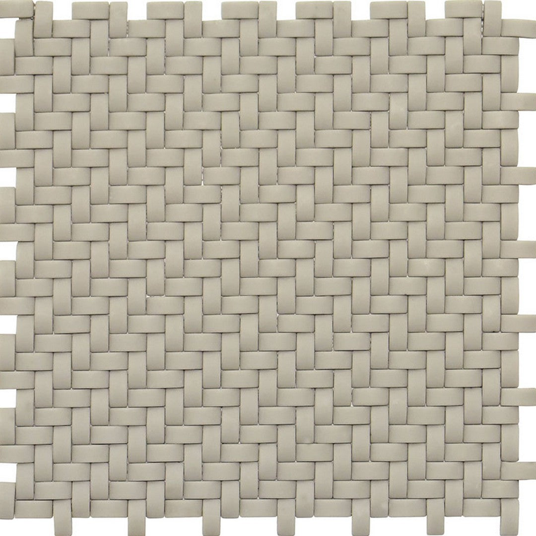 MiR Verre 11.7" x 11.8" Matte Glass 0.45x0.9" Basketweave Mosaic