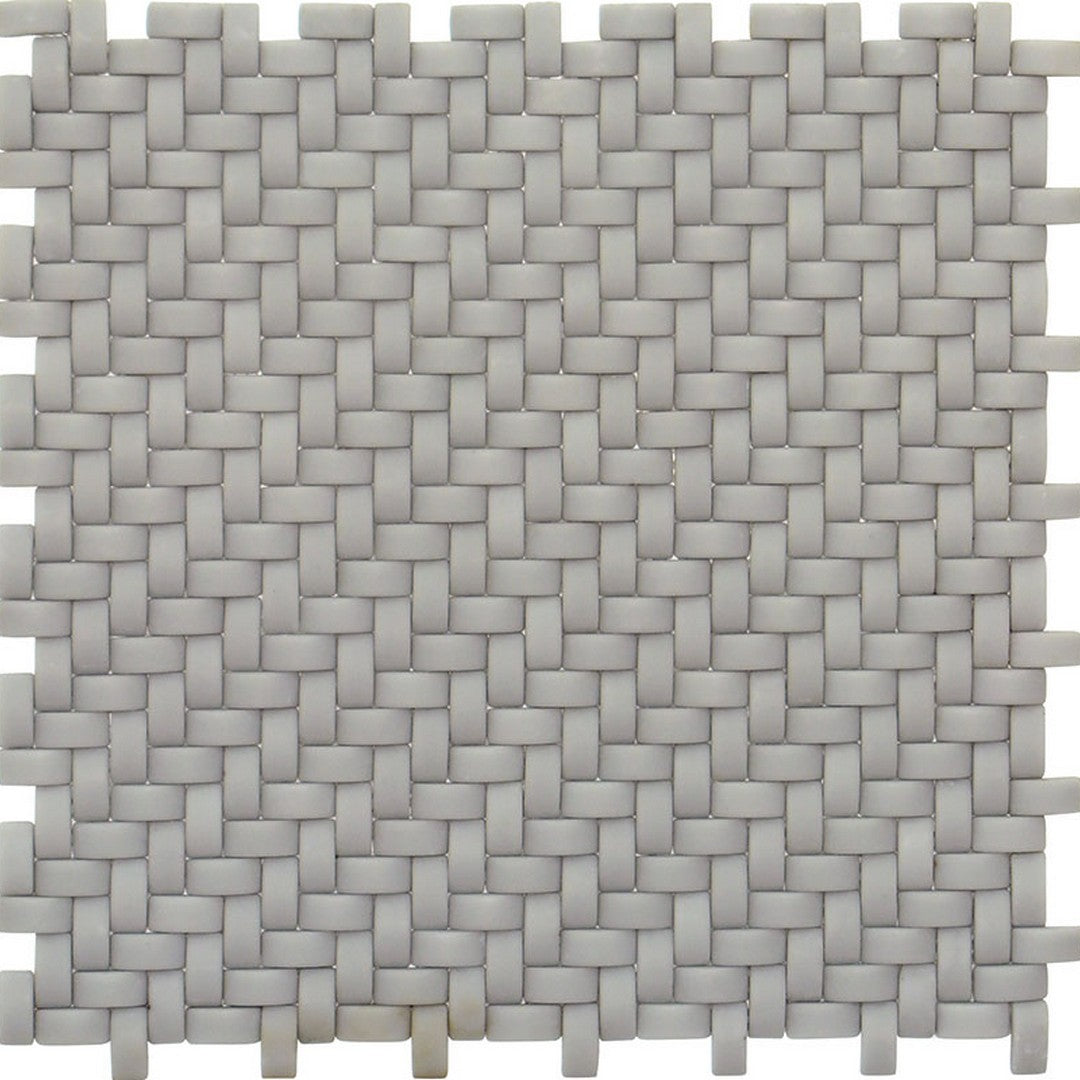 MiR Verre 11.7" x 11.8" Matte Glass 0.45x0.9" Basketweave Mosaic