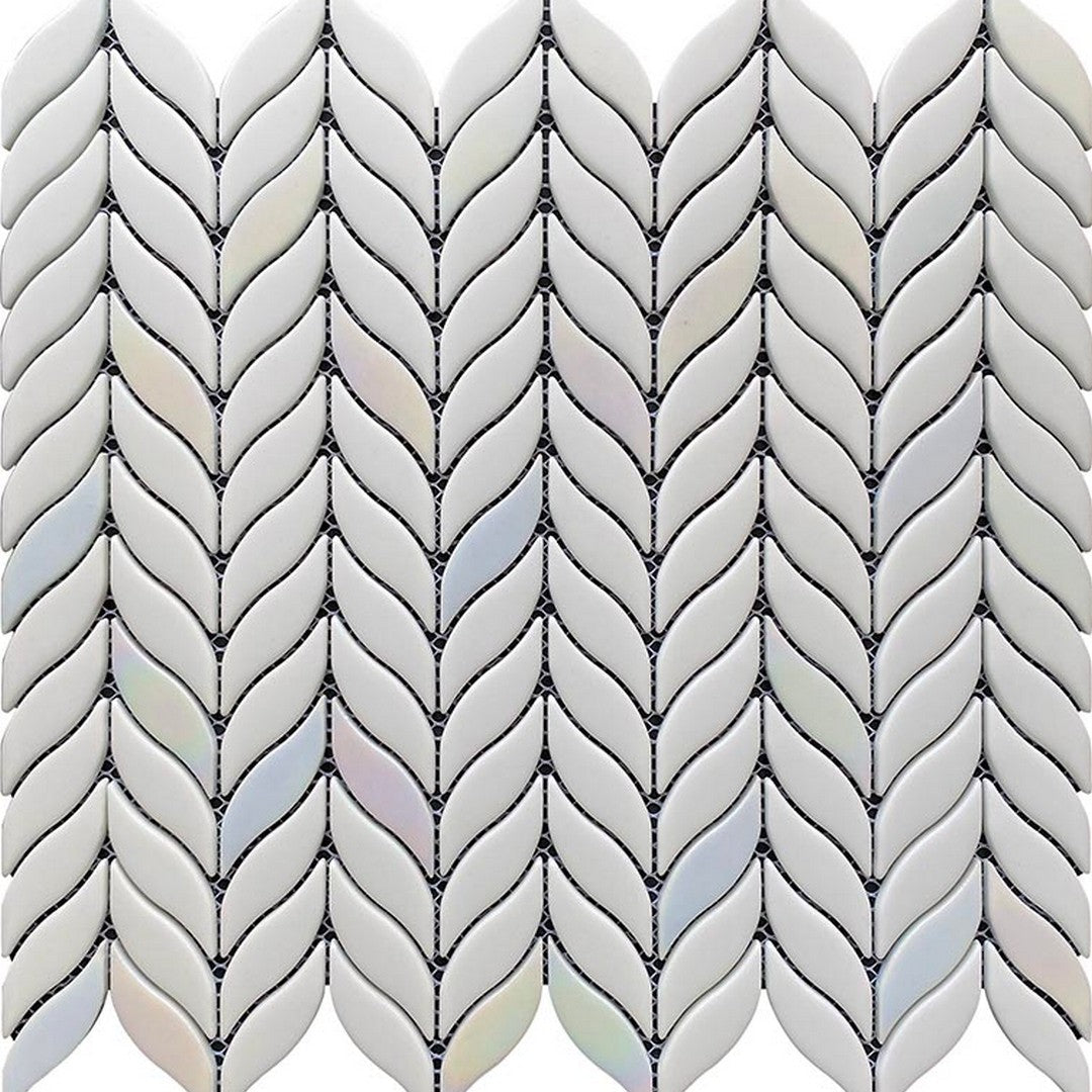 MiR Verre 11.6" x 12.1" Glass 0.6x2.4" Herringbone Pattern Mosaic