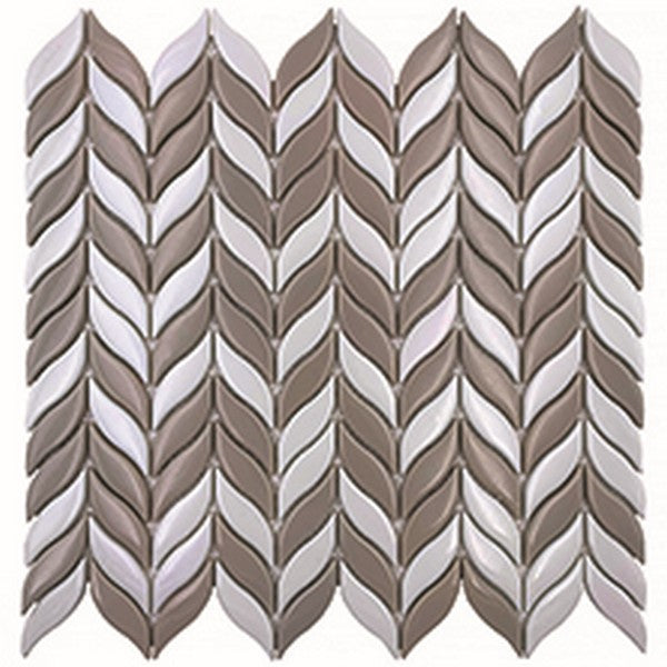 MiR Verre 11.6" x 12.1" Glass 0.6x2.4" Herringbone Pattern Mosaic