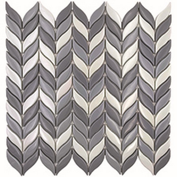 MiR Verre 11.6" x 12.1" Glass 0.6x2.4" Herringbone Pattern Mosaic