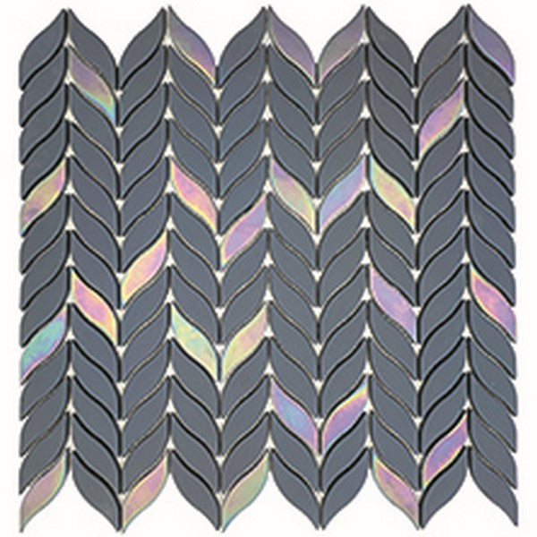 MiR Verre 11.6" x 12.1" Glass 0.6x2.4" Herringbone Pattern Mosaic