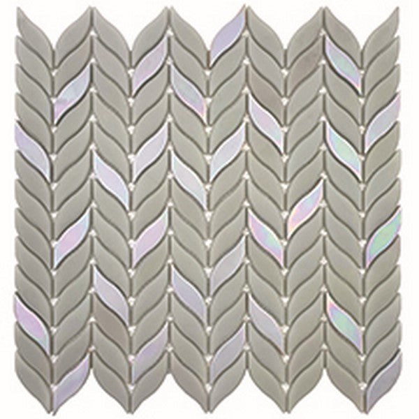 MiR Verre 11.6" x 12.1" Glass 0.6x2.4" Herringbone Pattern Mosaic