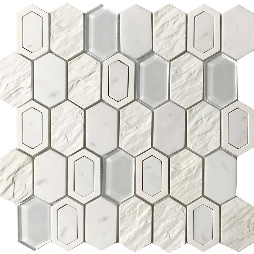 Emser Literati 12" x 12" Pressed Stone & Glass Mosaic