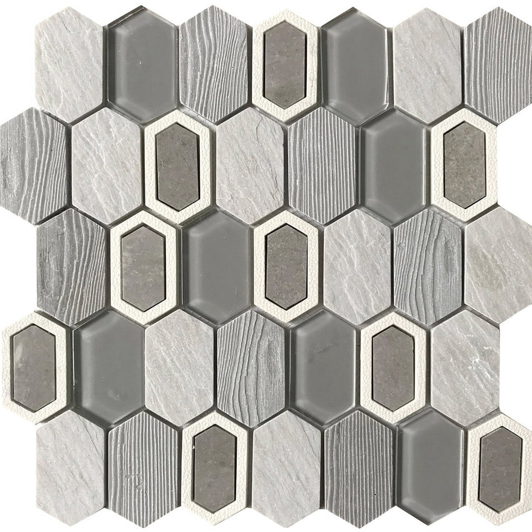 Emser Literati 12" x 12" Pressed Stone & Glass Mosaic