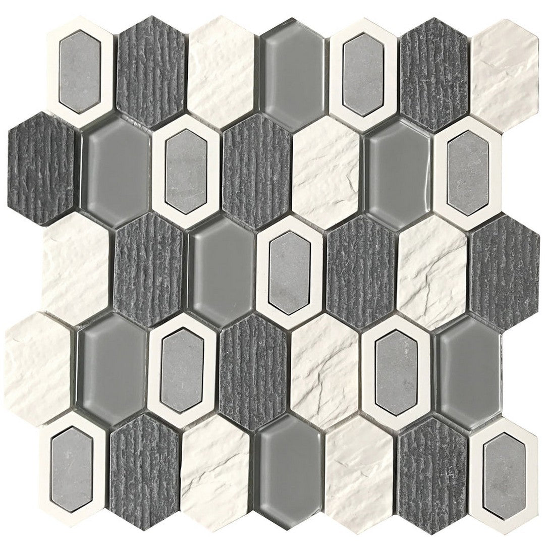 Emser Literati 12" x 12" Pressed Stone & Glass Mosaic