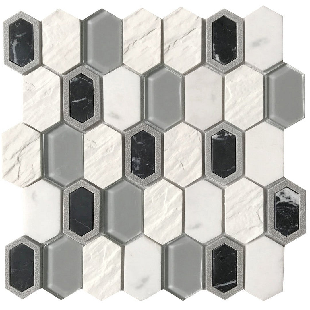 Emser Literati 12" x 12" Pressed Stone & Glass Mosaic