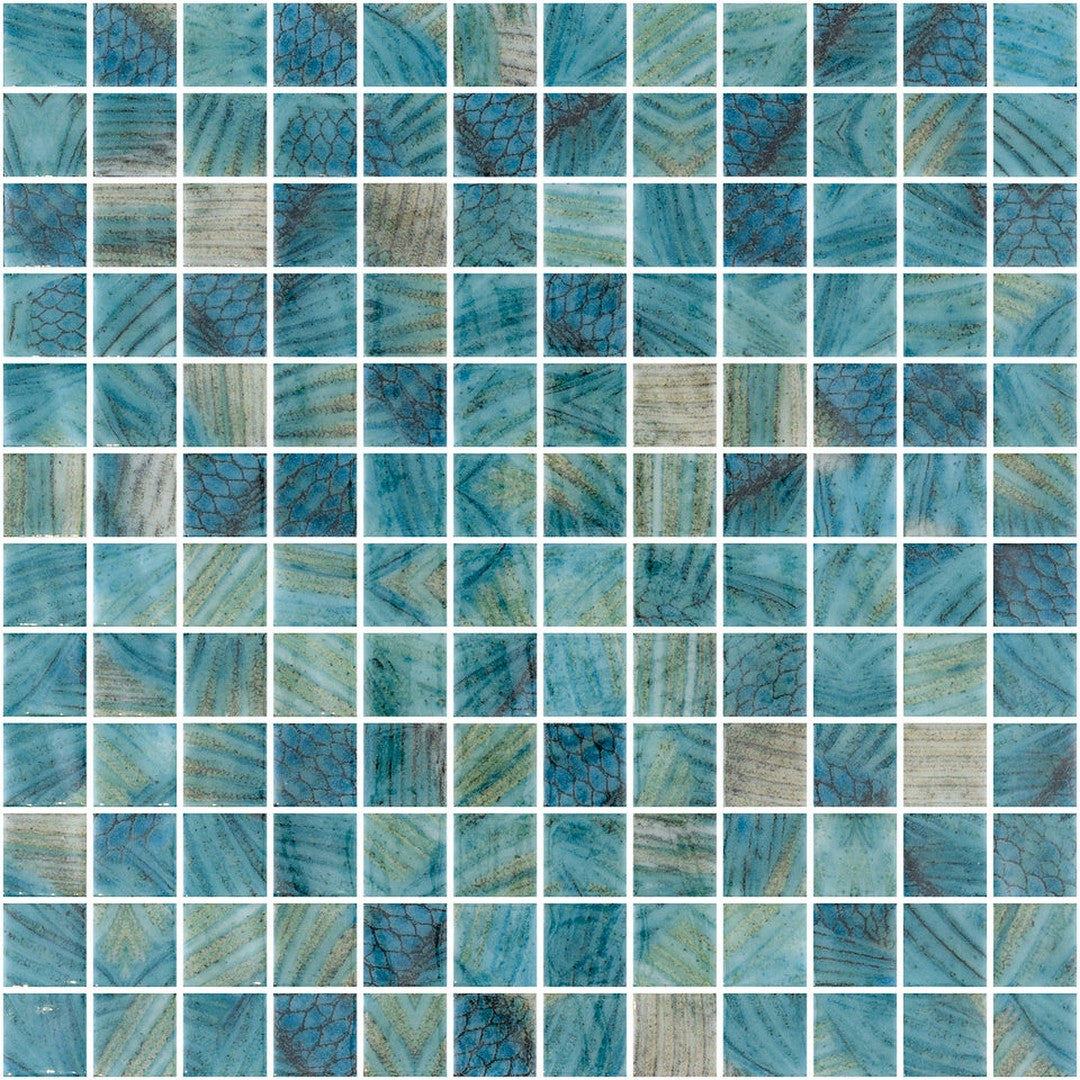 Emser Waterlace 12" x 12" Pressed Glossy Glass 1" Mosaic