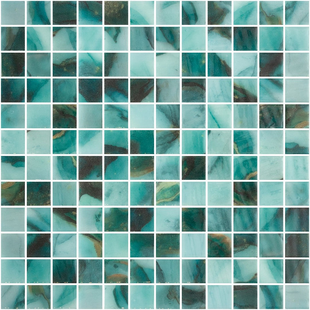 Emser Waterlace 12" x 12" Pressed Glossy Glass 1" Mosaic