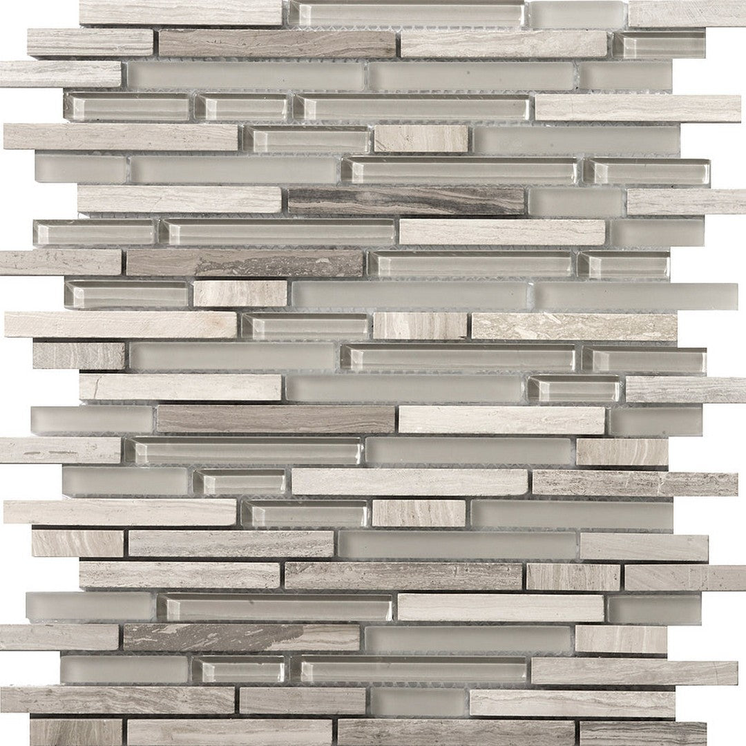 Emser Lucente 12" x 13" Linear Stone & Glass Mosaic