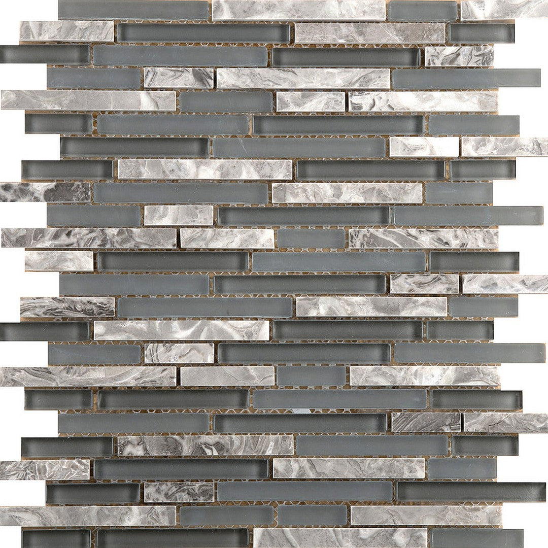 Emser Lucente 12" x 13" Linear Stone & Glass Mosaic