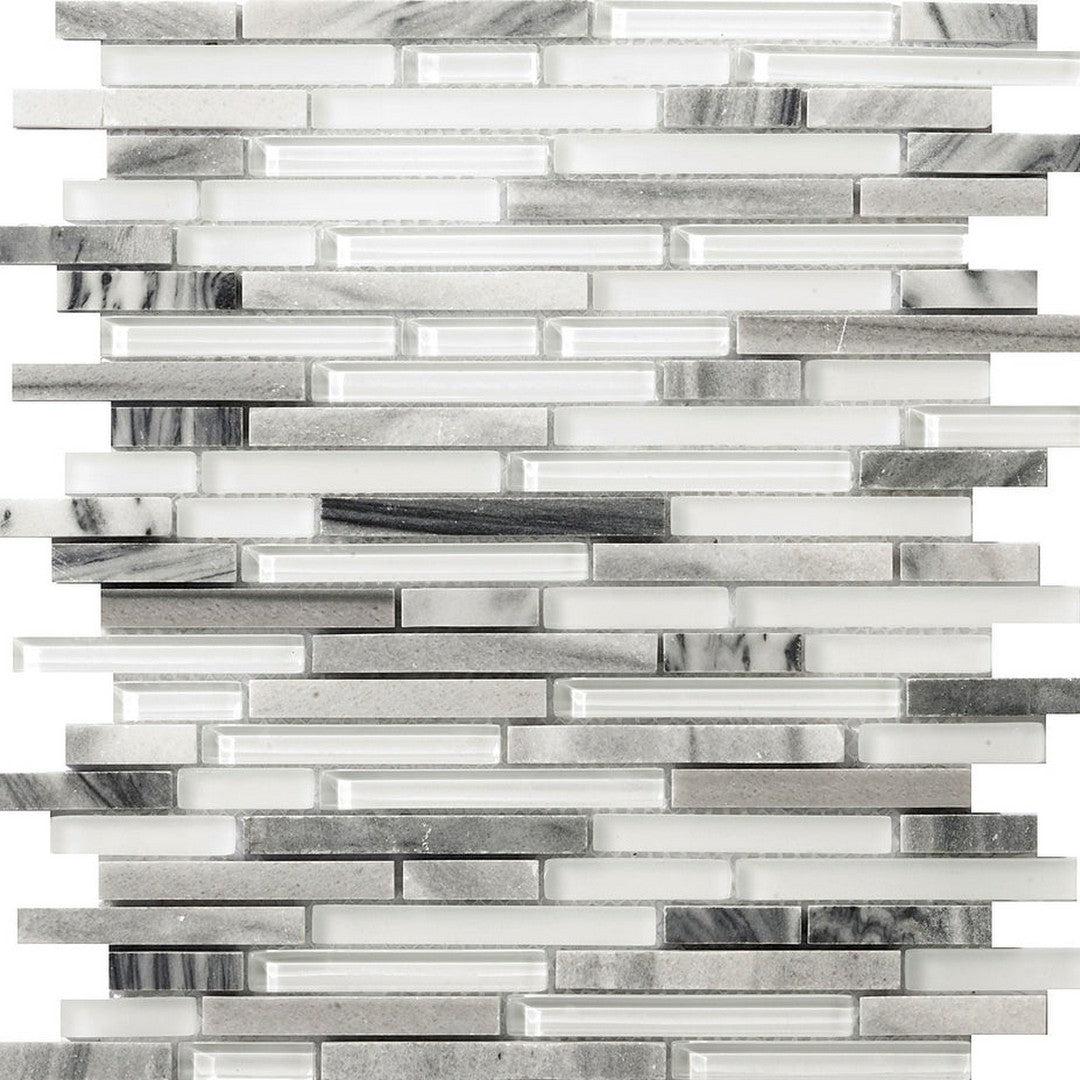 Emser Lucente 12" x 13" Linear Stone & Glass Mosaic