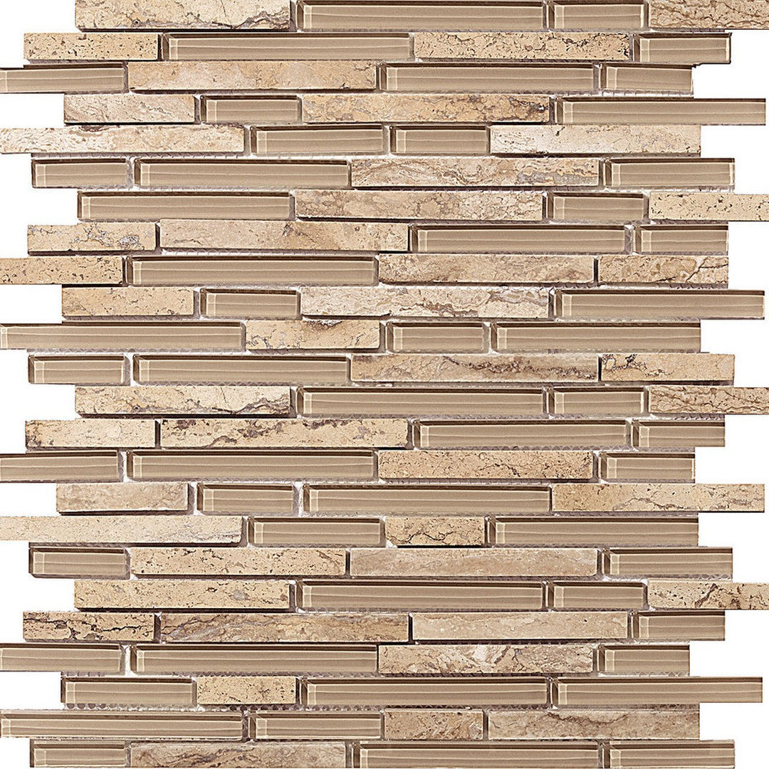 Emser Lucente 12" x 13" Linear Stone & Glass Mosaic