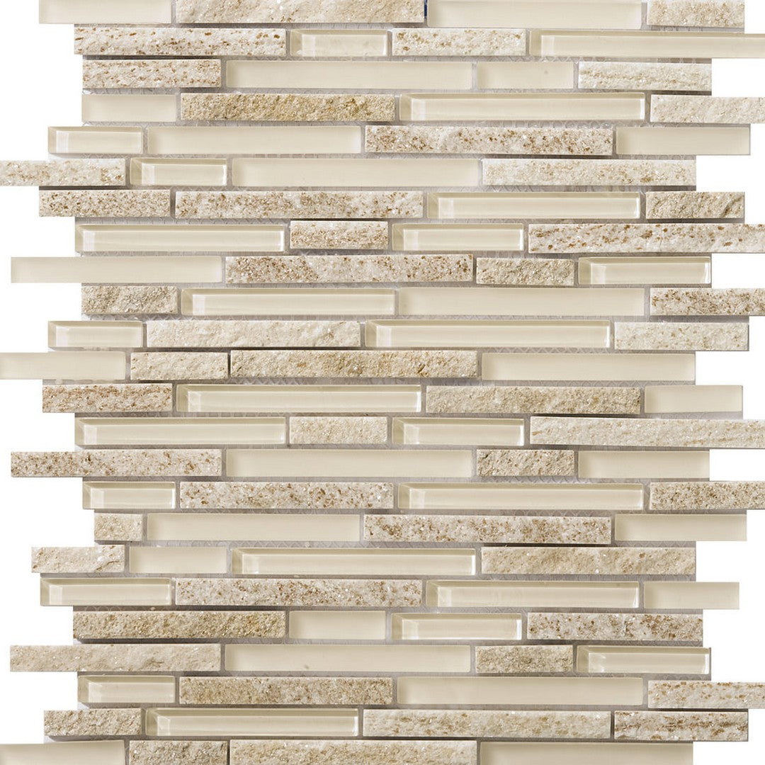 Emser Lucente 12" x 13" Linear Stone & Glass Mosaic