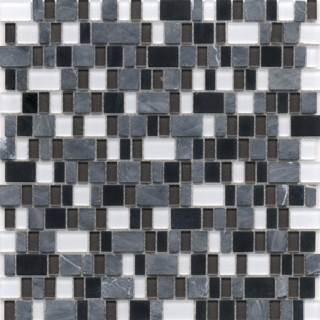 Emser Unique 12" x 12" Polished Stone and Glass Mosaic