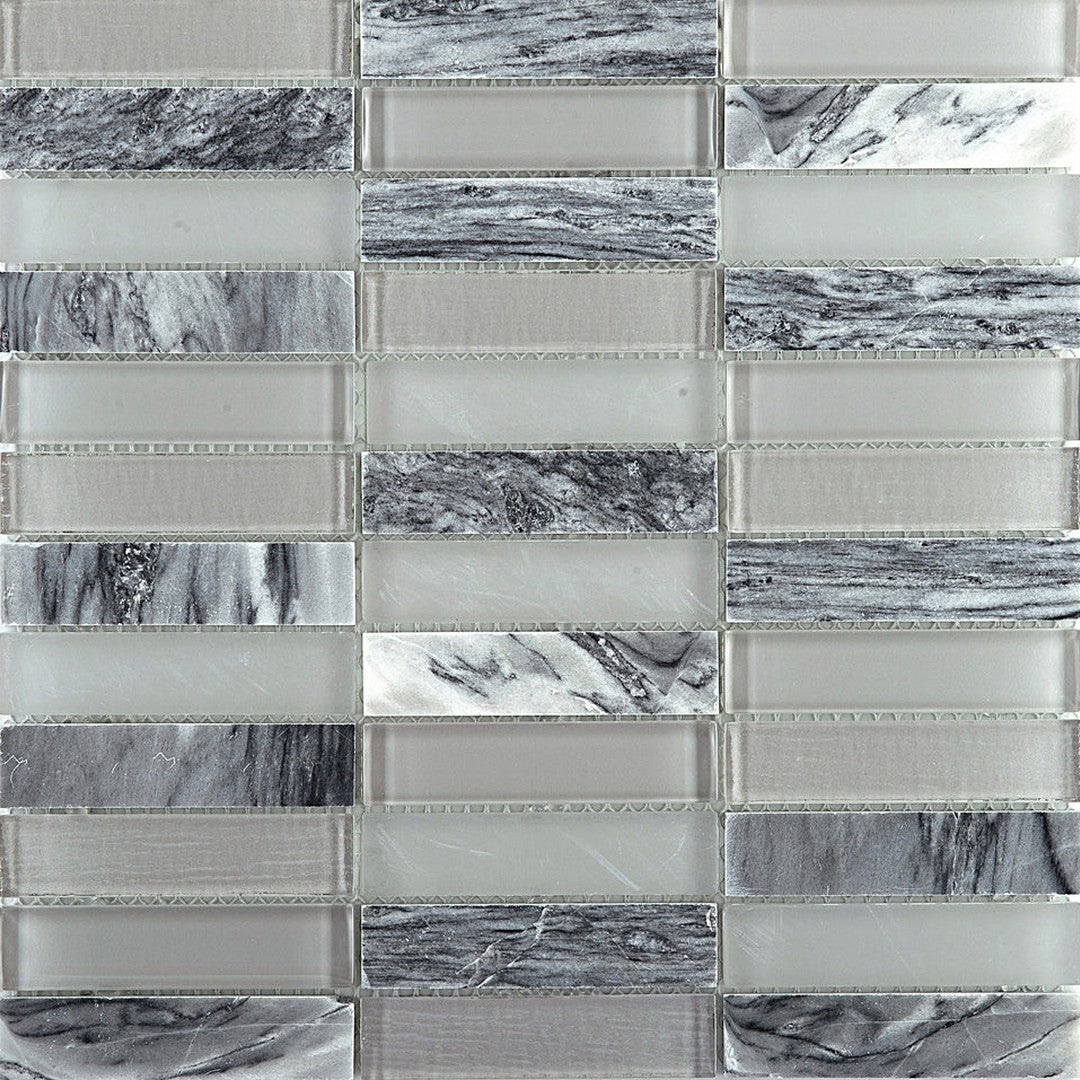 Emser Illumina 12" x 12" Glossy Stone & Glass Mosaic