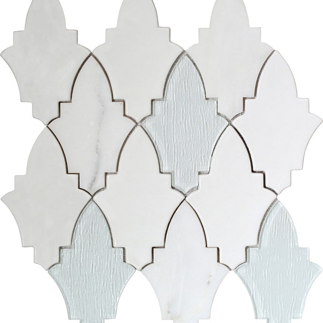 Emser Fleur 11" x 12" Polished Ceramic Stone and Glass Mosaic