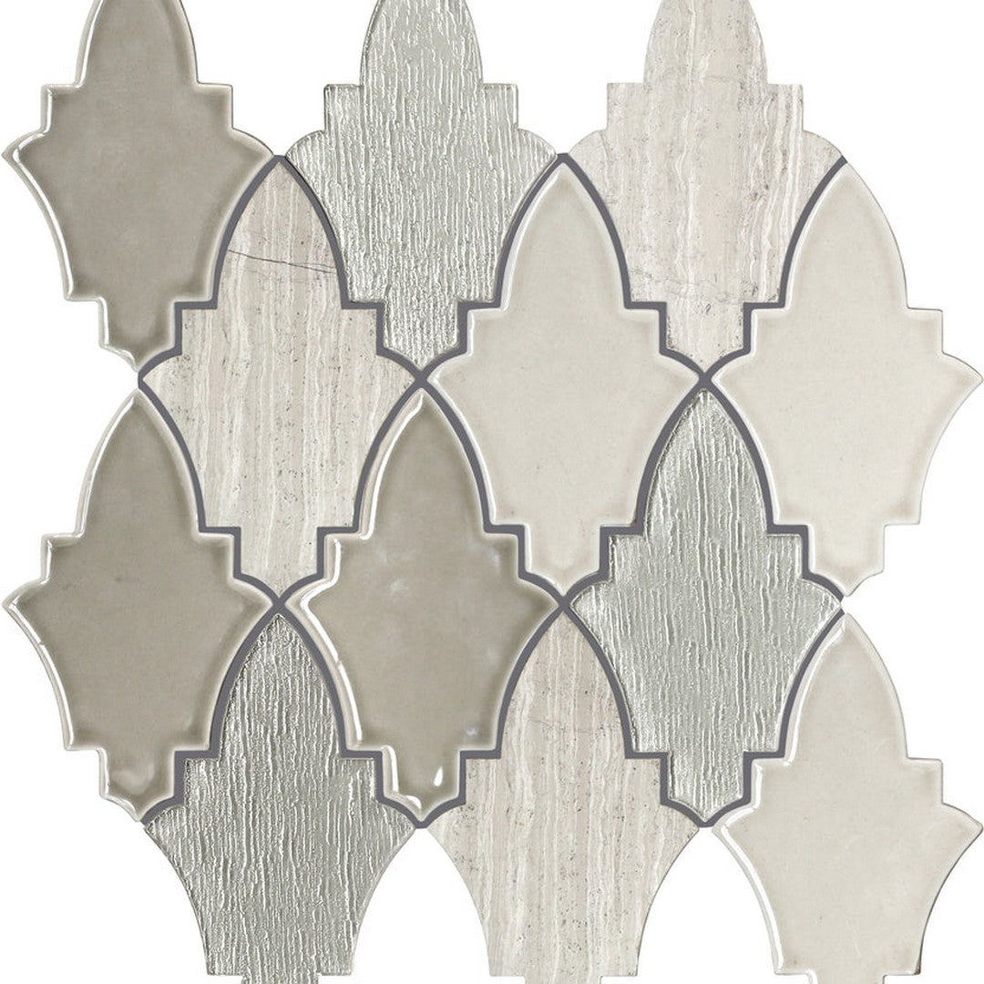 Emser Fleur 11" x 12" Polished Ceramic Stone and Glass Mosaic