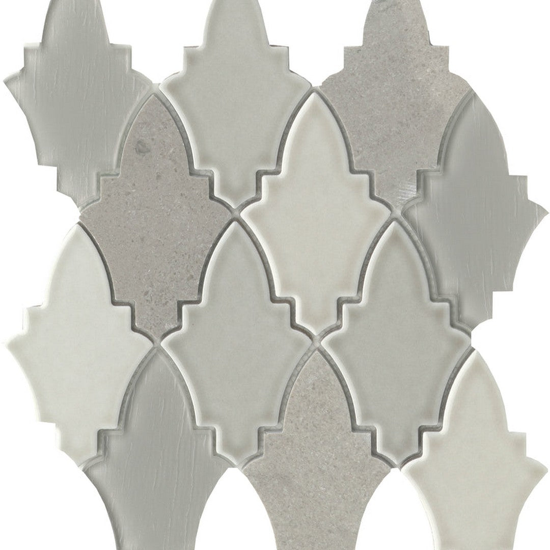 Emser Fleur 11" x 12" Polished Ceramic Stone and Glass Mosaic