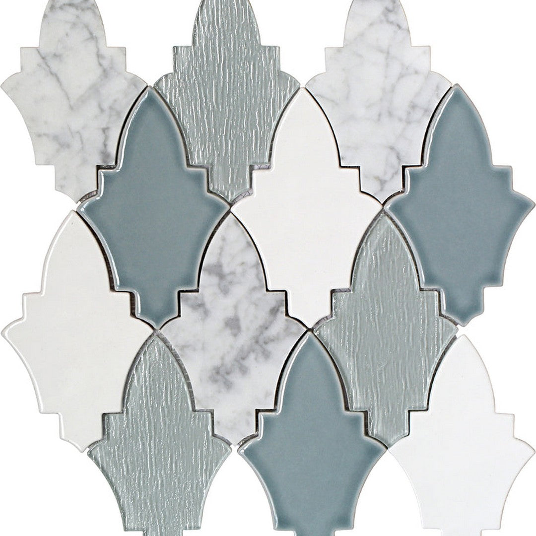 Emser Fleur 11" x 12" Polished Ceramic Stone and Glass Mosaic