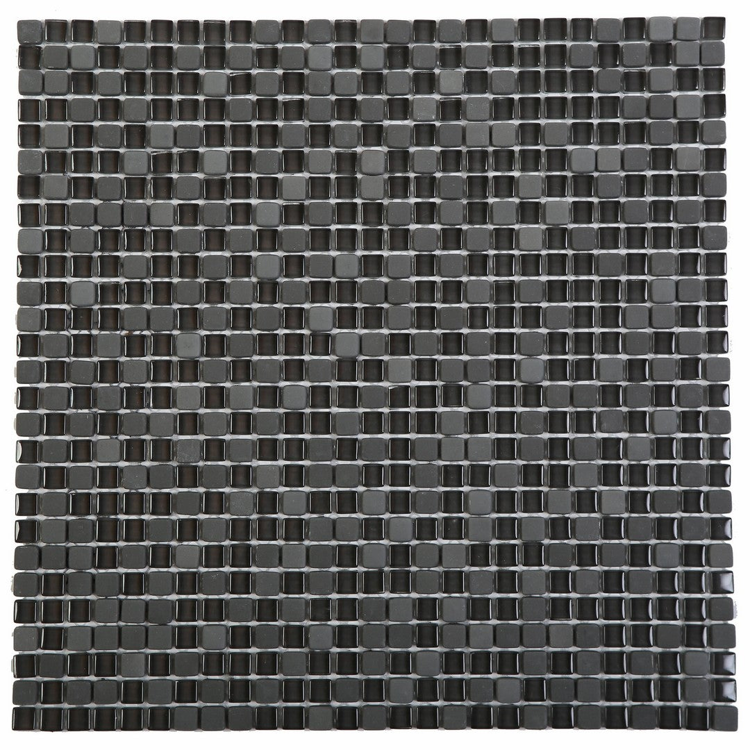 Ottimo-Apex-12-x-12-Glossy-&-Matte-Glass-Mosaic-Dark-Grey