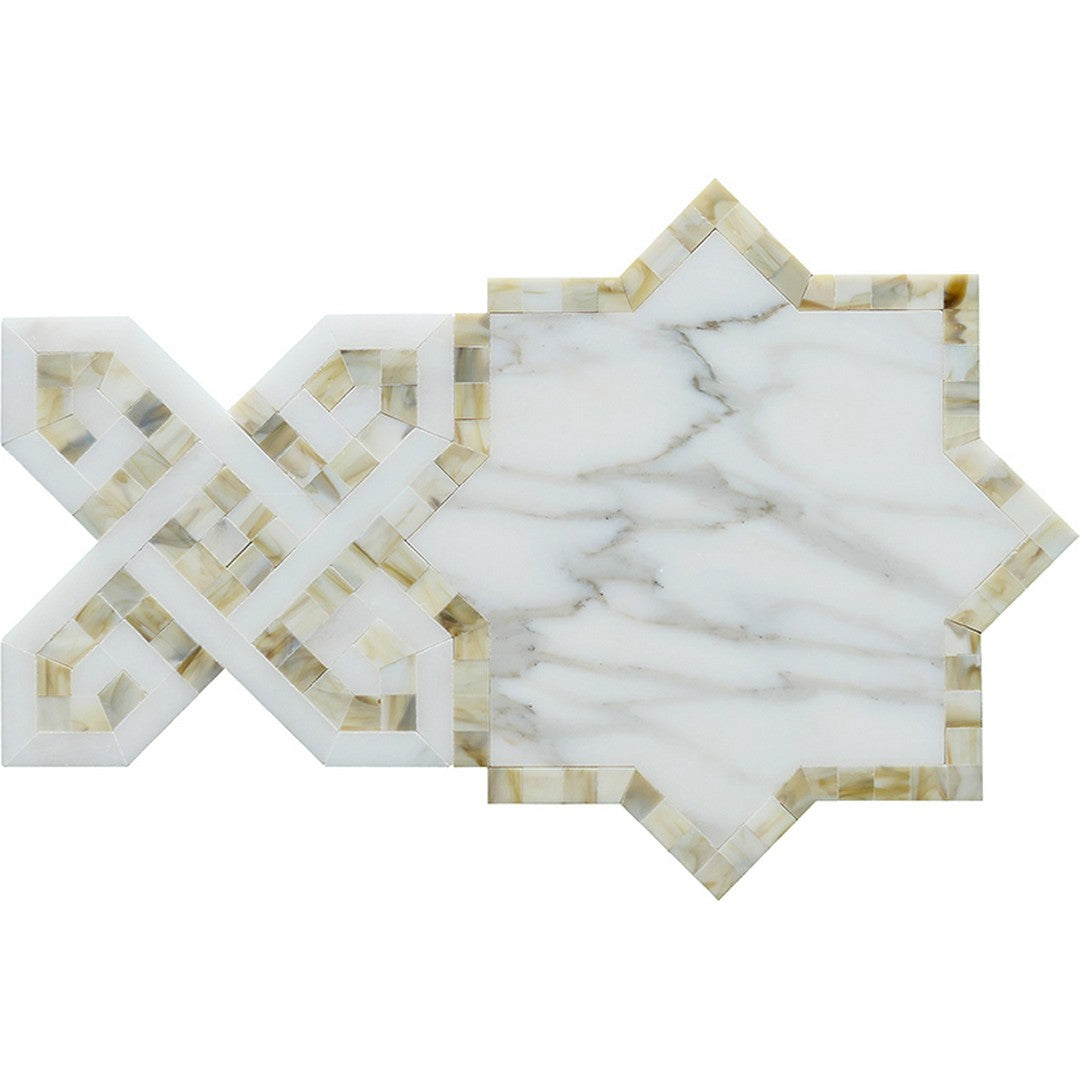 MiR Zarif 7.6" x 7.6" Glossy Natural Natural Stone Mosaic