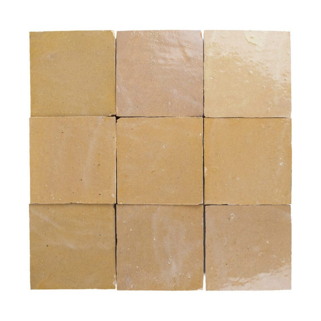 Lungarno Zellige Bespoke 4" x 4" Glossy Terracotta Wall Tile
