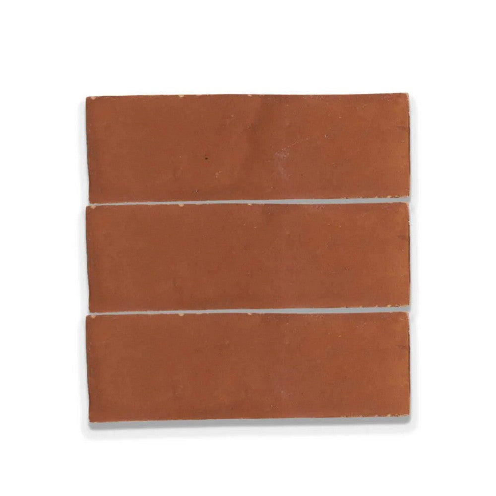 Lungarno Zellige Classique 2" x 6" Glossy Terracotta Wall Tile