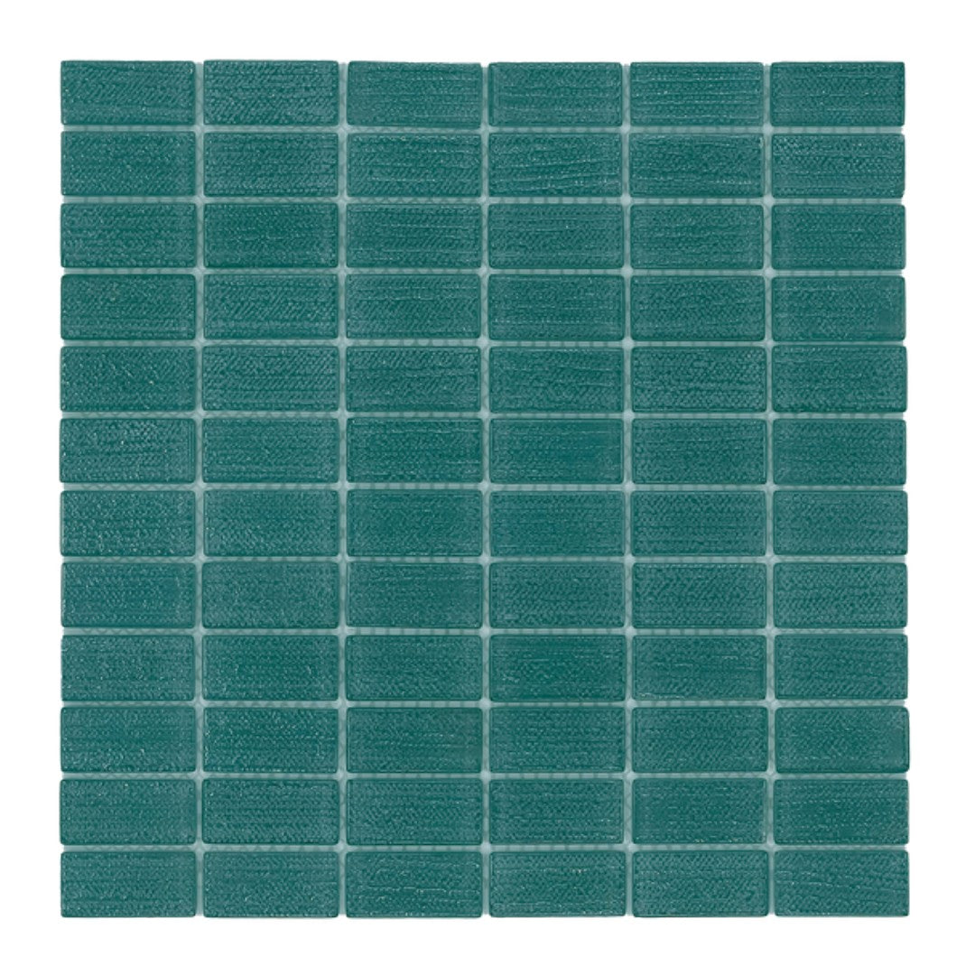 Island Stone Cascade 12" x 12" Gloss & Textured Glass 1x2" Straight Stack Mosaic