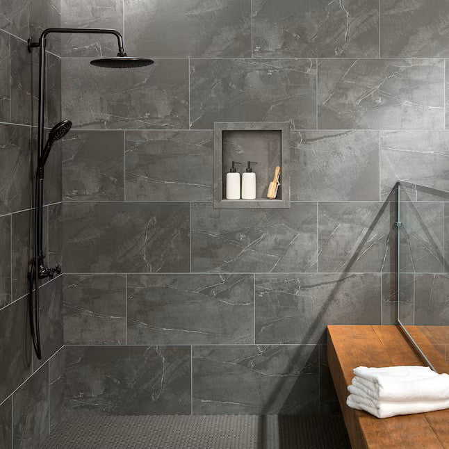 Lico-USA-Shower-12-x-14.5-Waterproof-Vinyl-Niche-Cracked-Slate