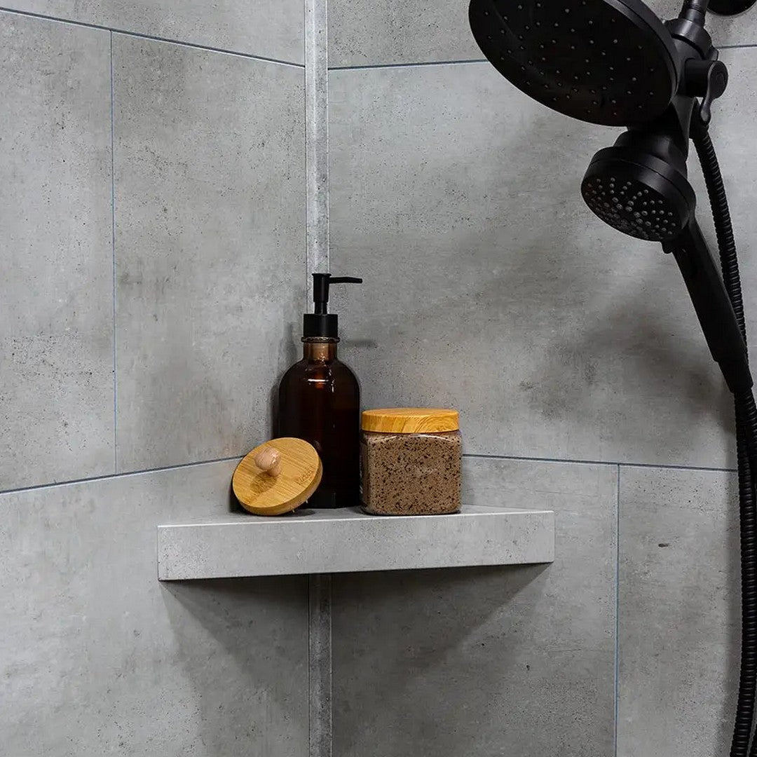 Lico-USA-7-x-15-Waterproof-Vinyl-Shower-Shelf-Frost-Nickel