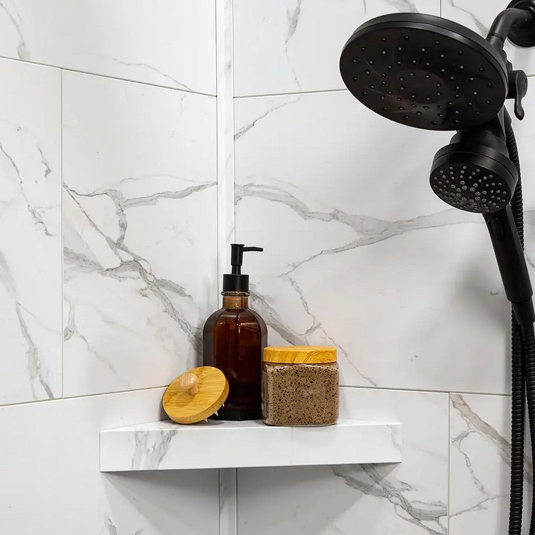 Lico-USA-7-x-15-Waterproof-Vinyl-Shower-Shelf-Carrara-Marble