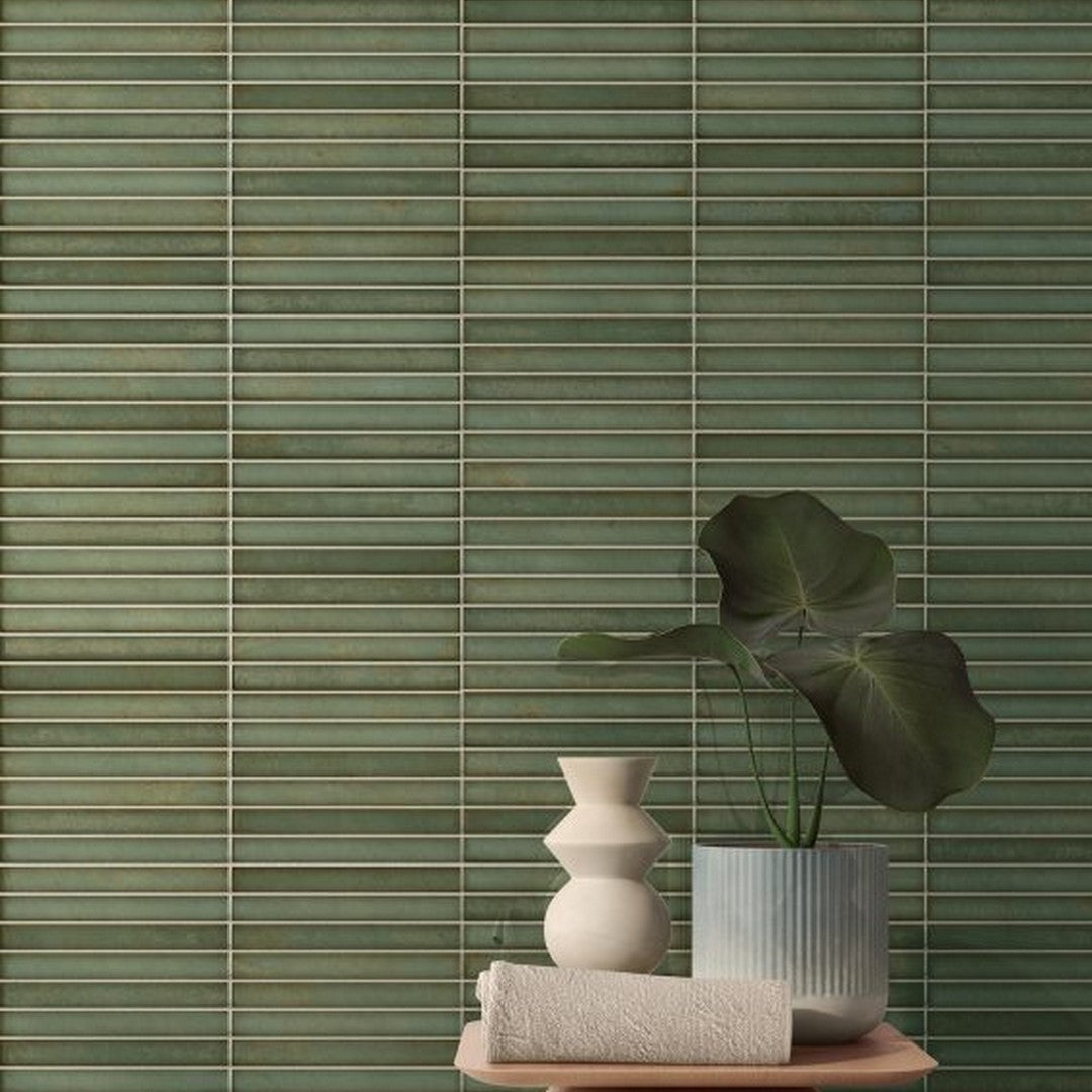 Rickert-LaPlatera-Pencil-14-x-14-Glossy-Ceramic-Tile-Raku-Emerald