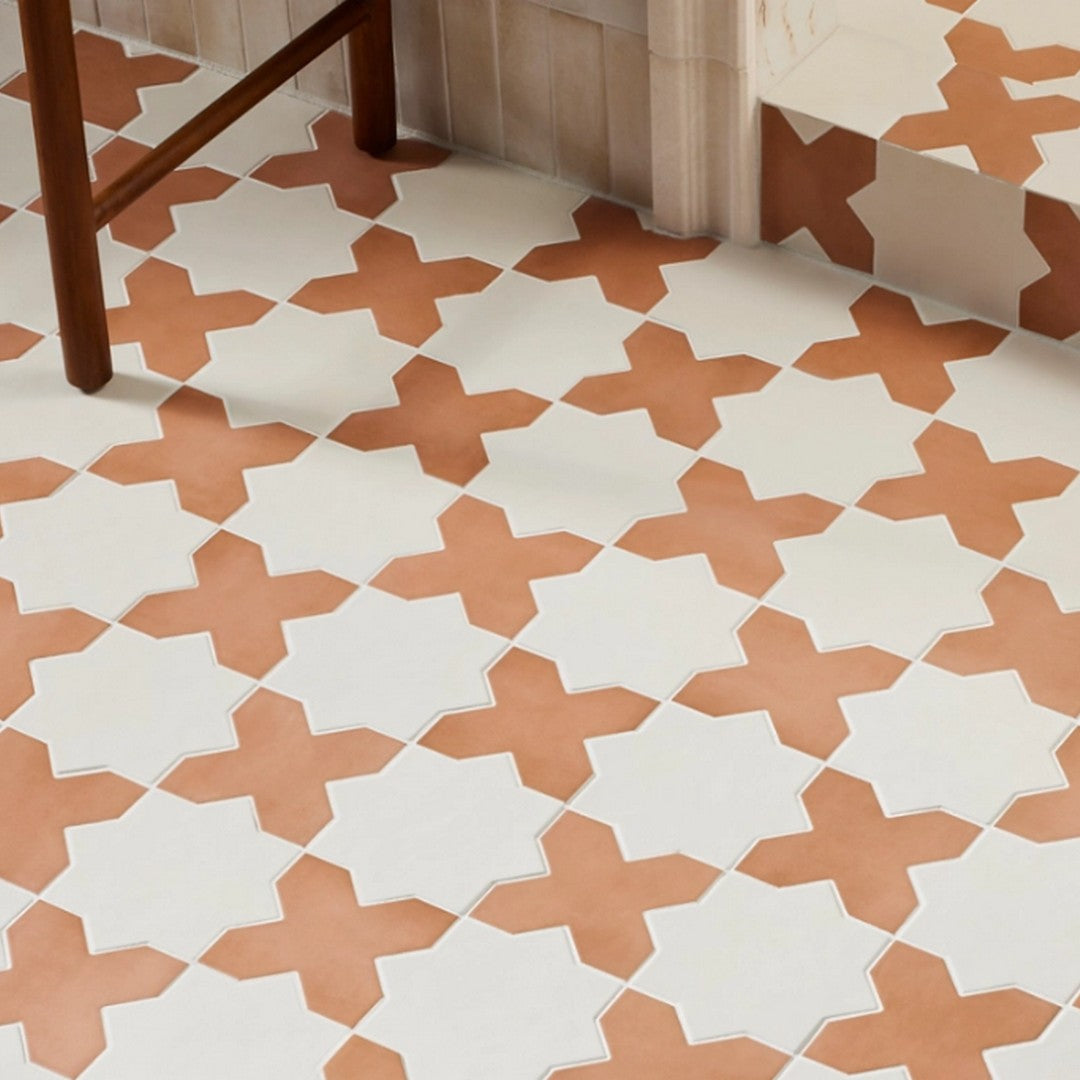 Rickert-Equipe-Kasbah-6.5-x-6.5-Matte-Porcelain-Tile-Star-Bone