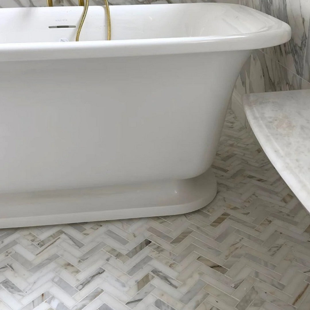 Rickert-Calacatta-11.22-x-11.42-Polished-Marble-1x4-Herringbone-Mosaic-Gold