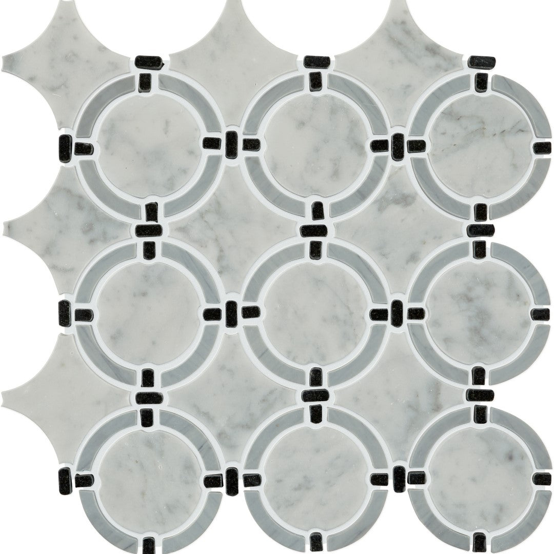 Daltile-Raine-12-x-14-Honed-Marble-Linked-Ring-Mosaic-Stratus-White-Blend