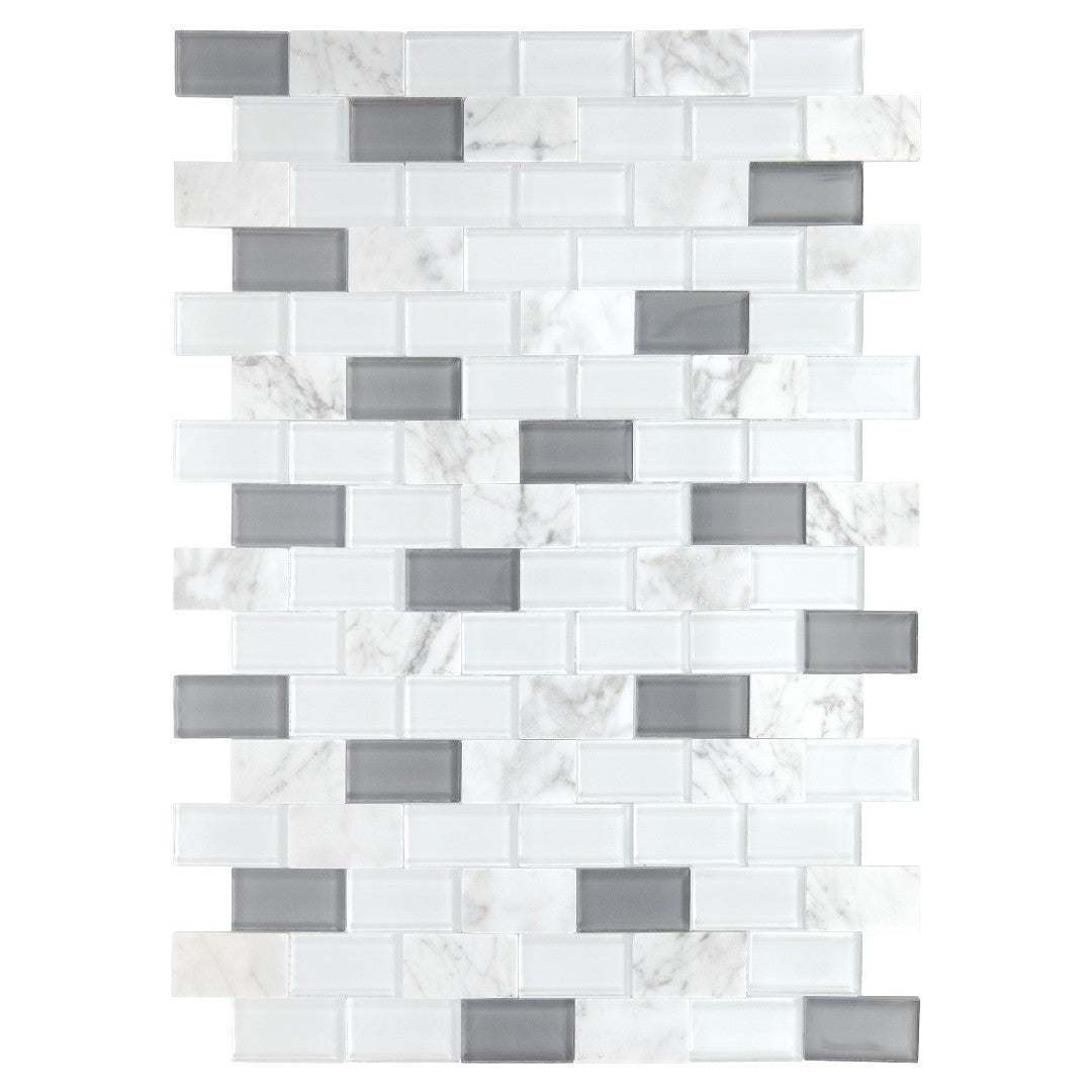 Daltile-Perfit-Mosaix-13.25-x-18-Polished-Natural-Stone-1x2-Brick-Joint-Mosaic-White-Carrara-|-Glass
