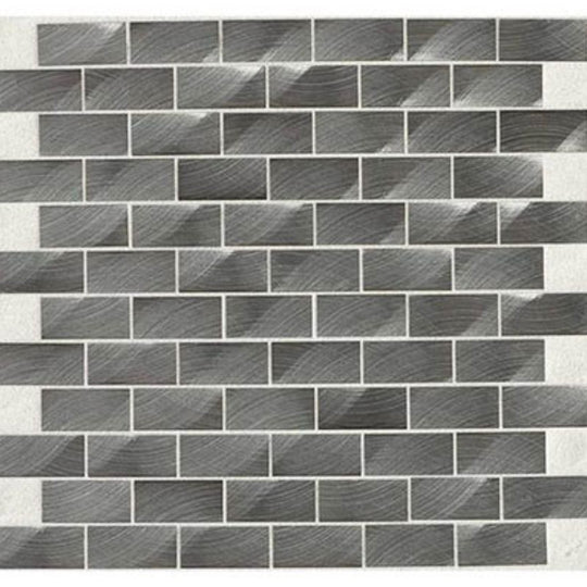 Daltile Satin Brick joint Mosaic in Gunmetal Color