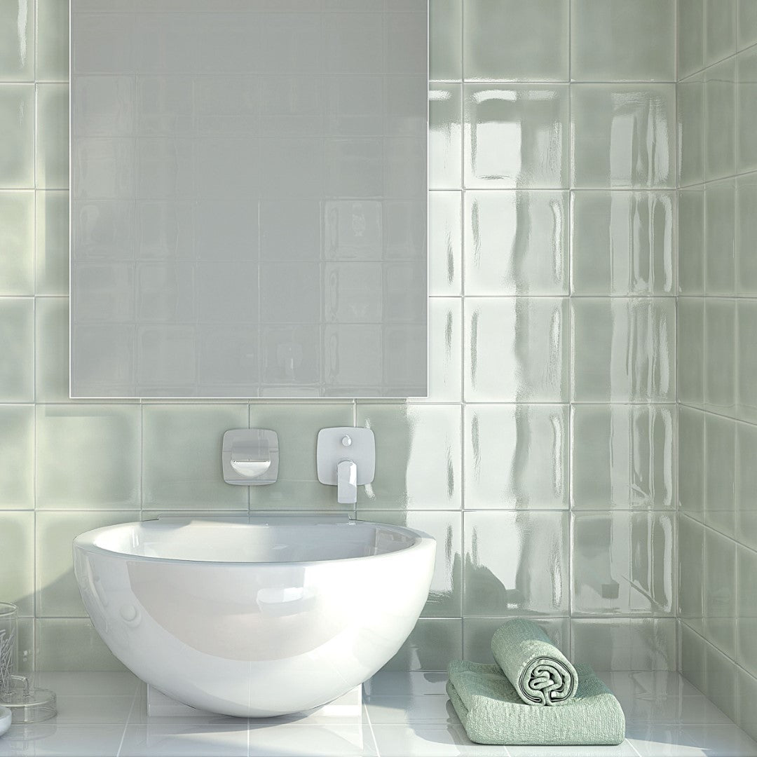 daltile retrospace succulent green Daltile Ceramic Semi-Gloss Glazed Interior Tile in White