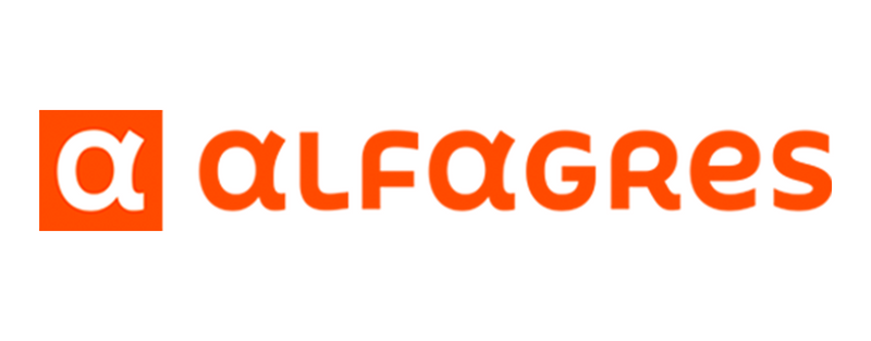 Alfagres Logo | Alfagres Commercial Logo | Image is showing logo of Algares Flooring, Image having white and orange colors and logo of alfagres