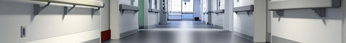Homogeneous Sheet Vinyl in room, Homogeneous Sheet Vinyl in hospital corridor