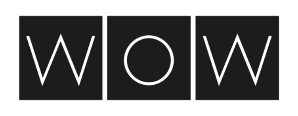 WOW Design Tiles | Wow Design Tiles Logo | Image is showing WOW word written with black borders and white font
