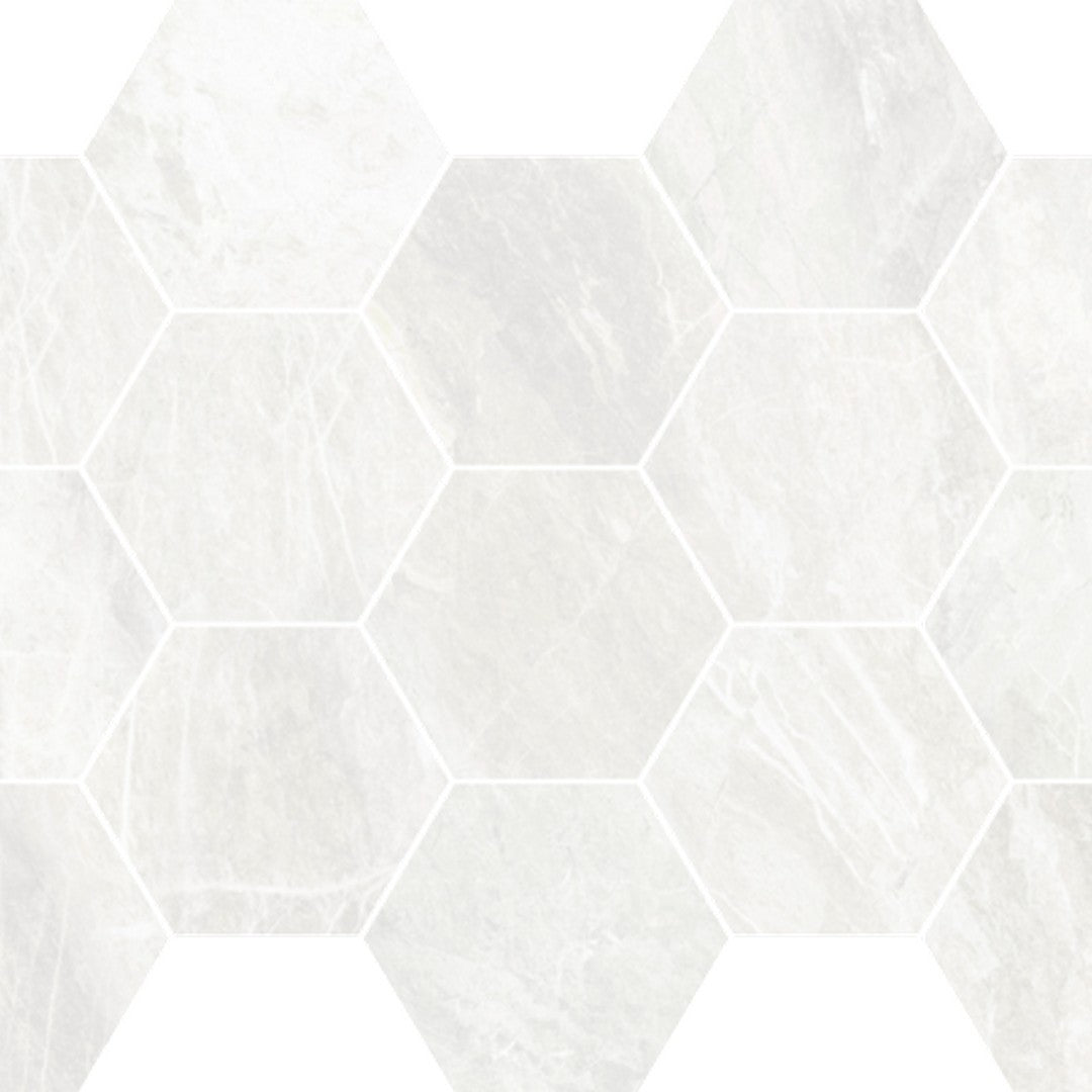 Happy Floors Bernini 10" x 14" Natural Porcelain Hexagon Mosaic