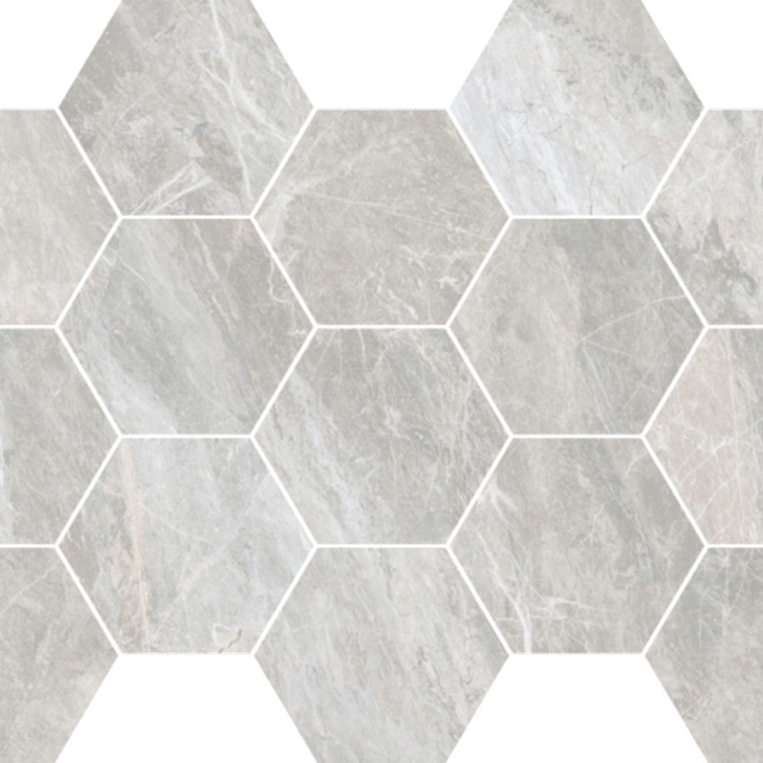 Happy Floors Bernini 10" x 14" Natural Porcelain Hexagon Mosaic