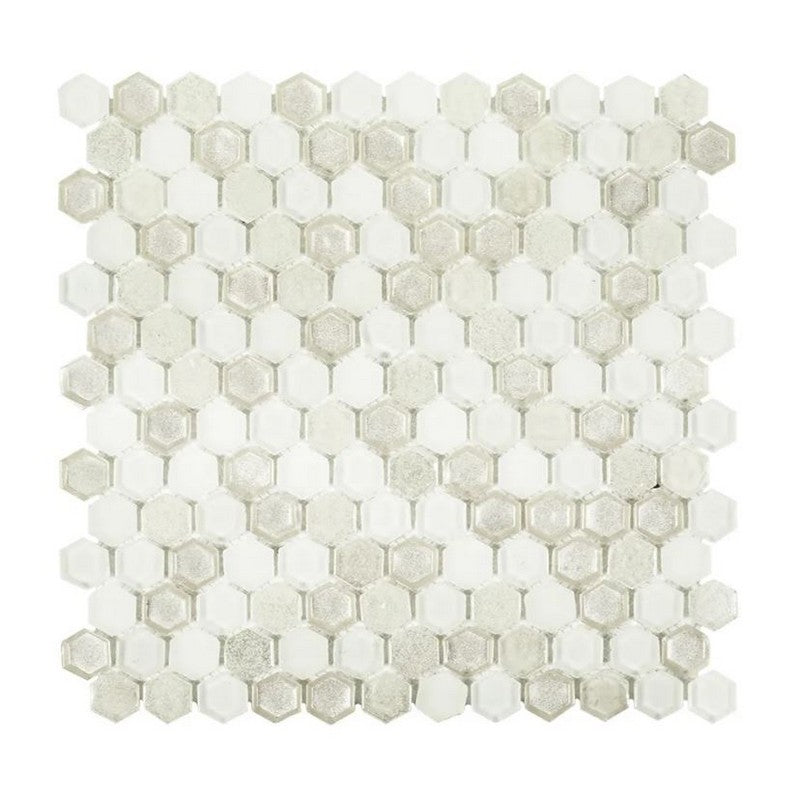 Jeffrey Court Suite 11" x 11.25" Multi & Specialty 0.63" Hexagon Glass Mosaic