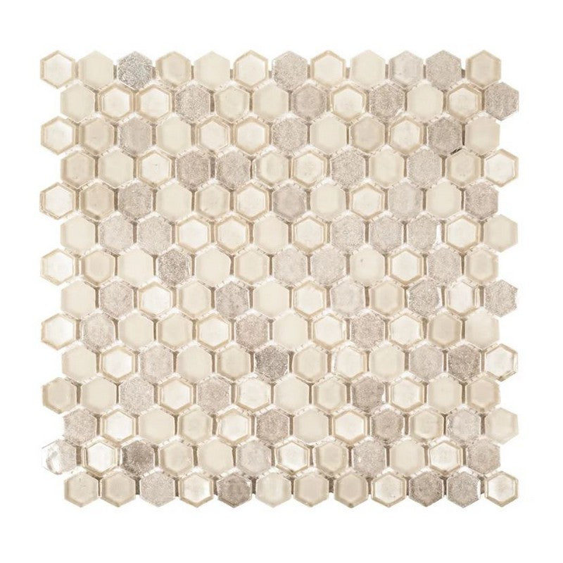 Jeffrey Court Suite 11" x 11.25" Multi & Specialty 0.63" Hexagon Glass Mosaic